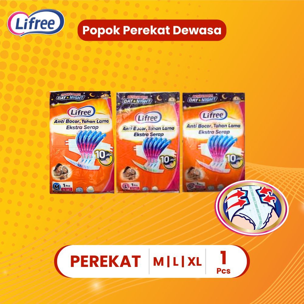Lifree Popok Perekat Dewasa M L XL Isi 1 pcs - Pamper Diaper Lansia