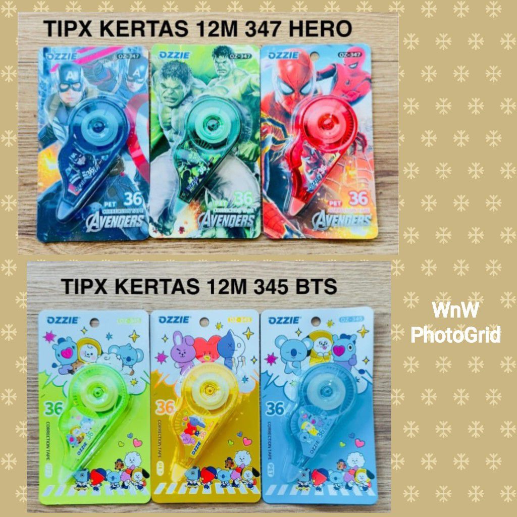 

3 pcs Tip ex / Correction Tape karakter panjang 12m