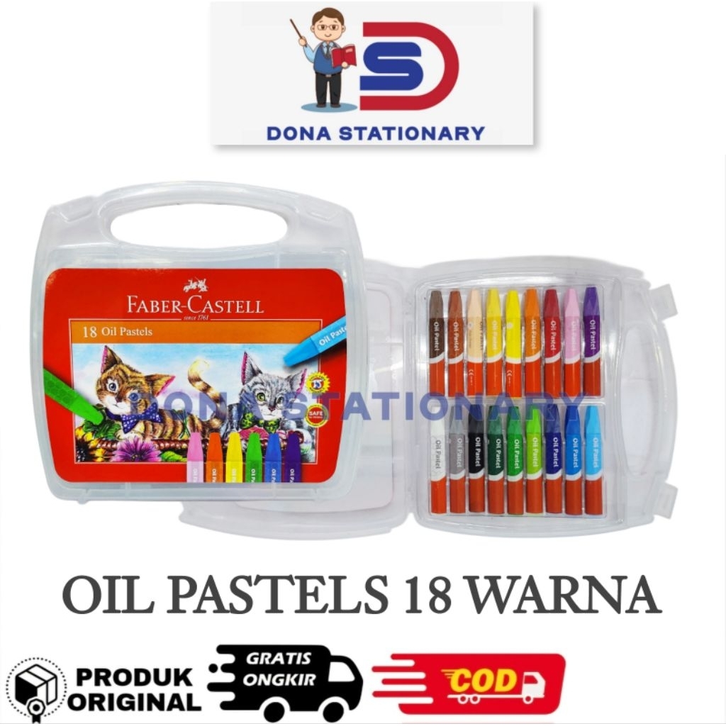 

FABER CASTELL Krayon Oil Pastel 18 Warna / Crayon 18 Warna Faber Castell