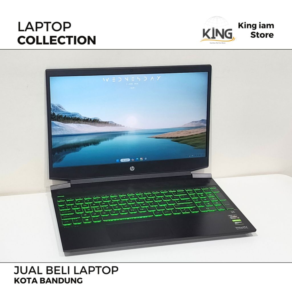 HP Pavilion Gaming 15 Ryzen 7 NVIDIA GTX 1660 Ti RAM 16GB SSD 512GB Second Mulus Siap Pakai