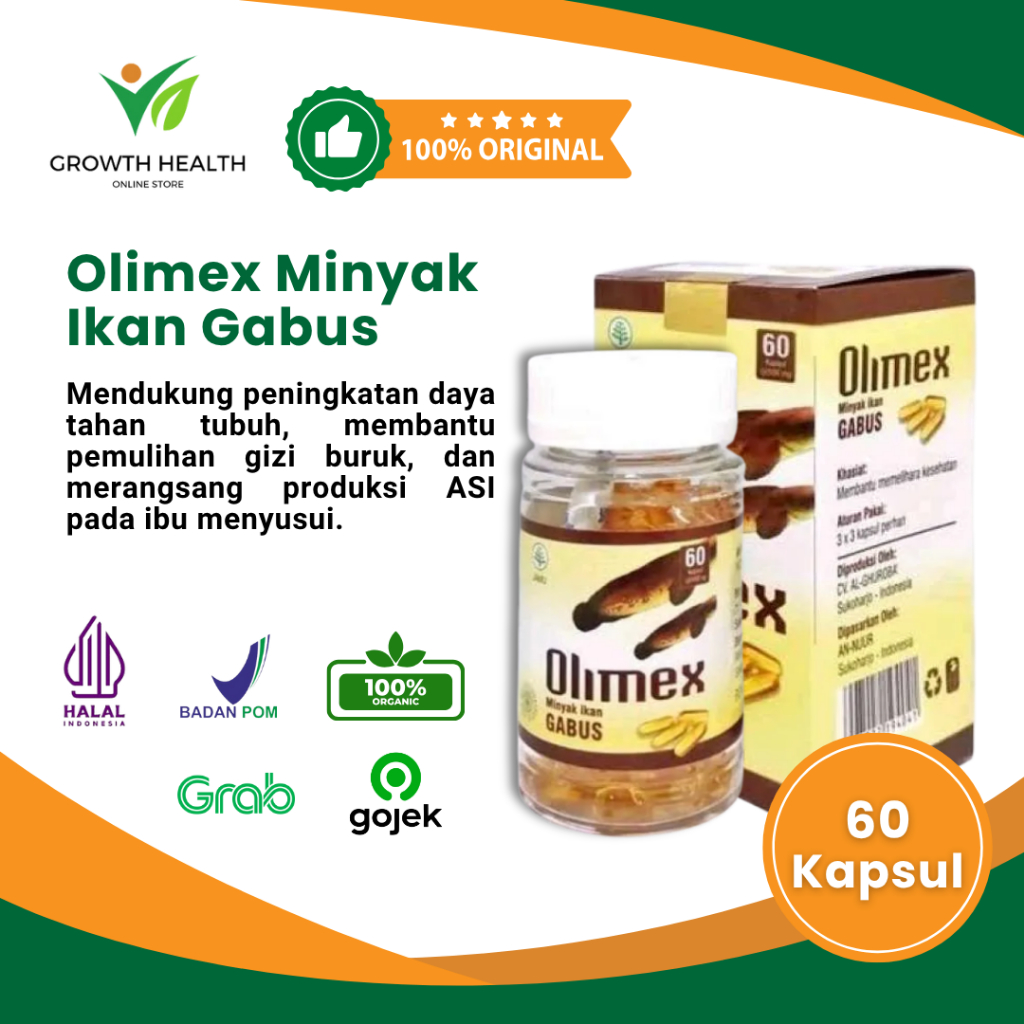 

Olimex Minyak Ikan Gabus Kapsul Minyak Gabus ORI 100%