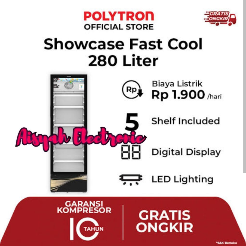 SHOWCASE POLYTRON 5 RAK SCN-287 GARANSI 3 TAHUN