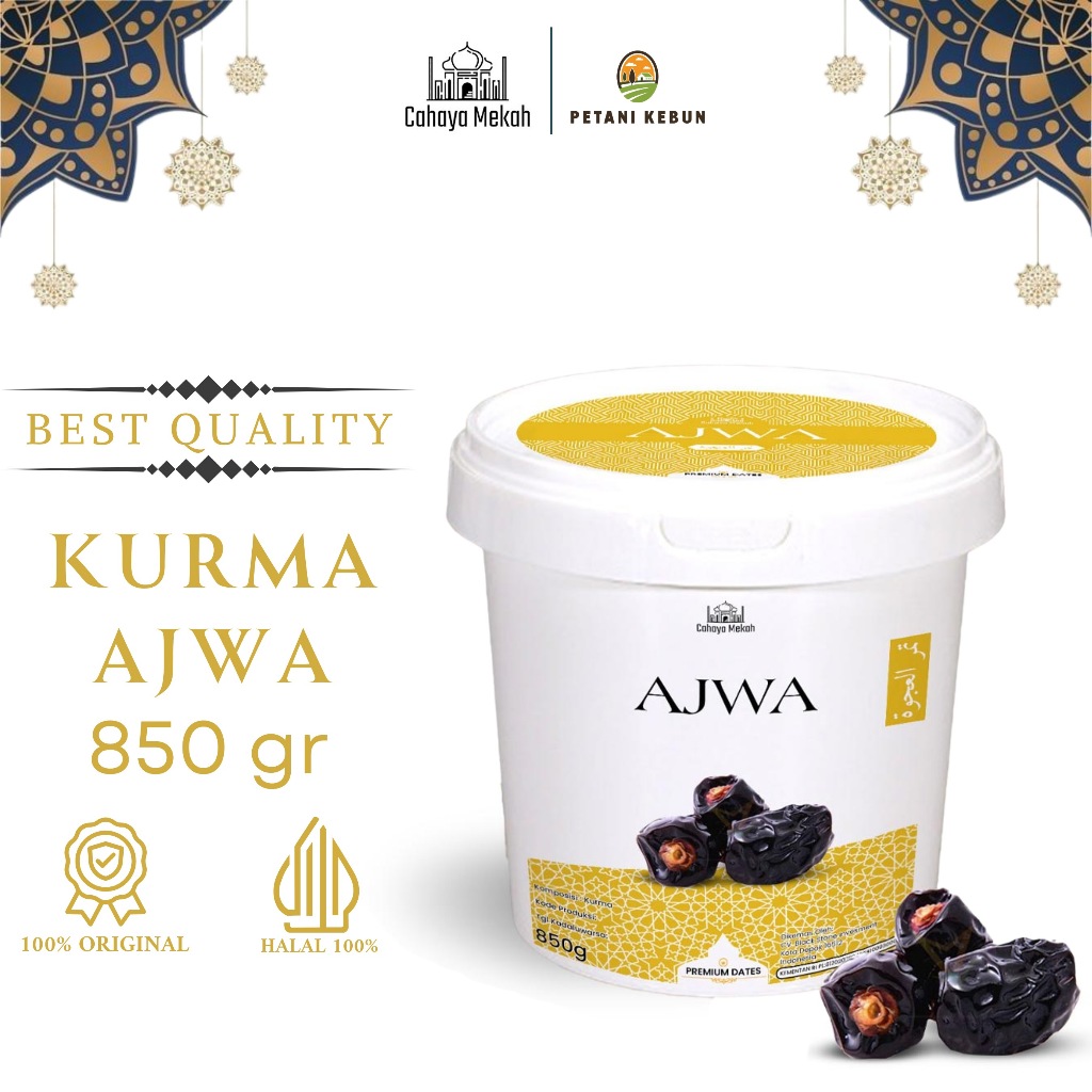 

Cahaya Mekah Kurma Ajwa 850 gram Ember Manisnya Kurma Nabi Penuh Nutrisi Lezat dan Sehat