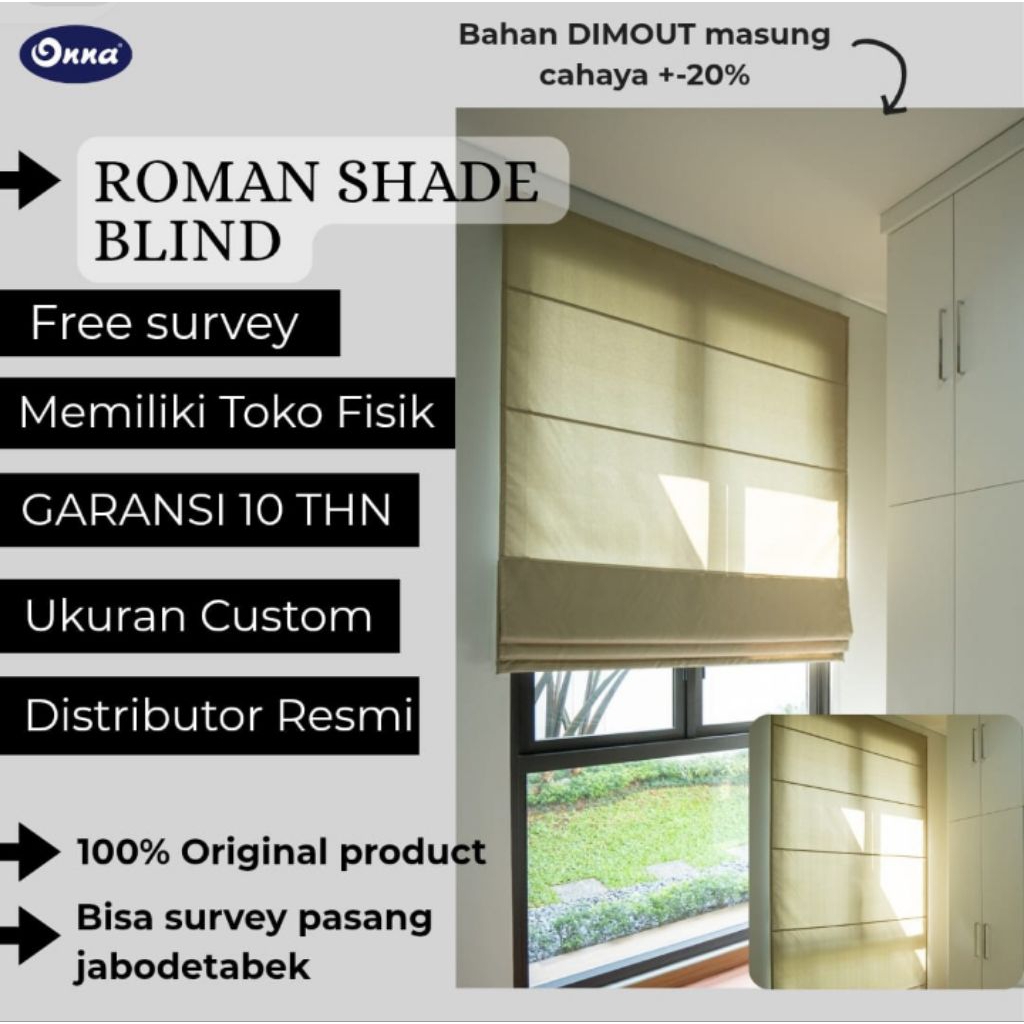 Onna / Roman Shades / Tirai minimalis / Tirai Jendela