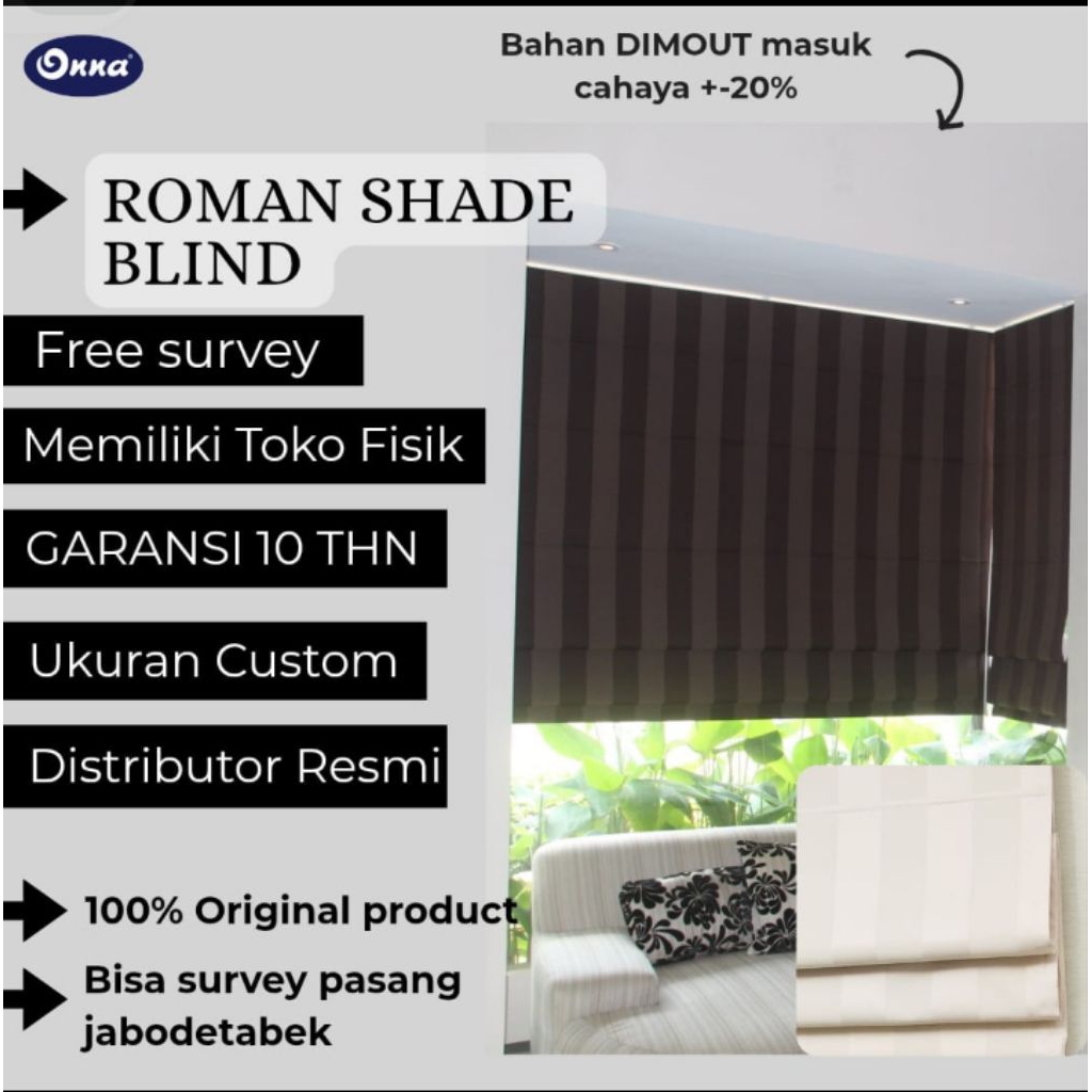 Onna / Roman Shades / Tirai Rumah / Jendela Rumah / Tirai Jendela
