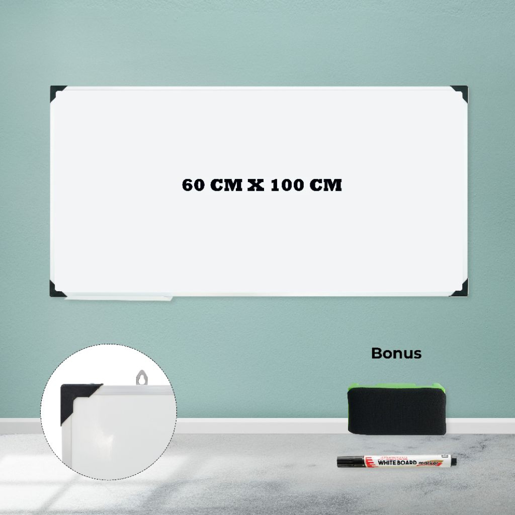 

Whiteboard Papan Tulis Gantung 60cm x 100cm