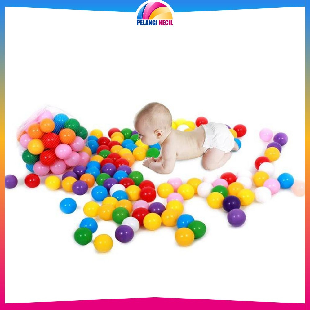 Mainan Mandi Bola Plastik Isi 50Pcs Warna Warni Sni / Mainan Bola Untuk Tenda Kolam Anak Pelangi Kecil M28