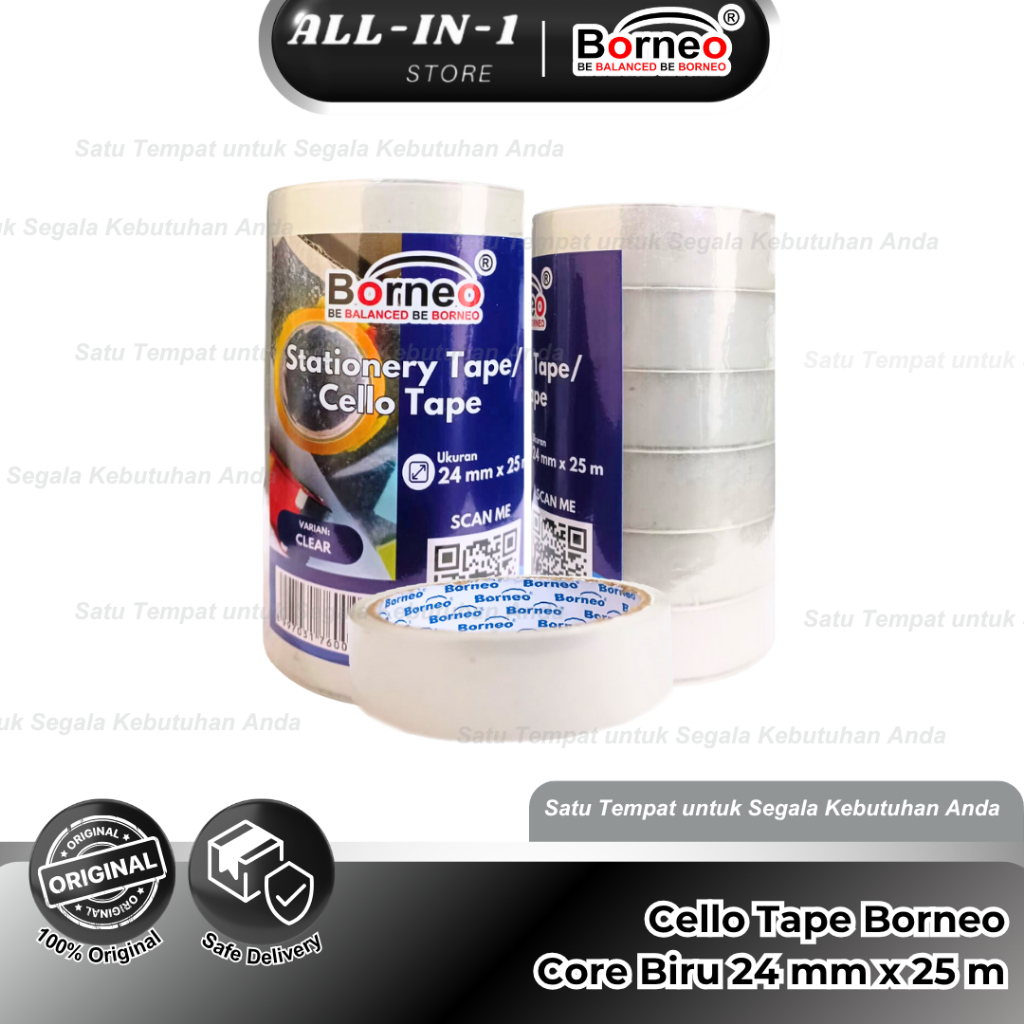 

Borneo Cello Tape Bening 24mm x 25m Solasi bening/ Selotip / Solatip Borneo
