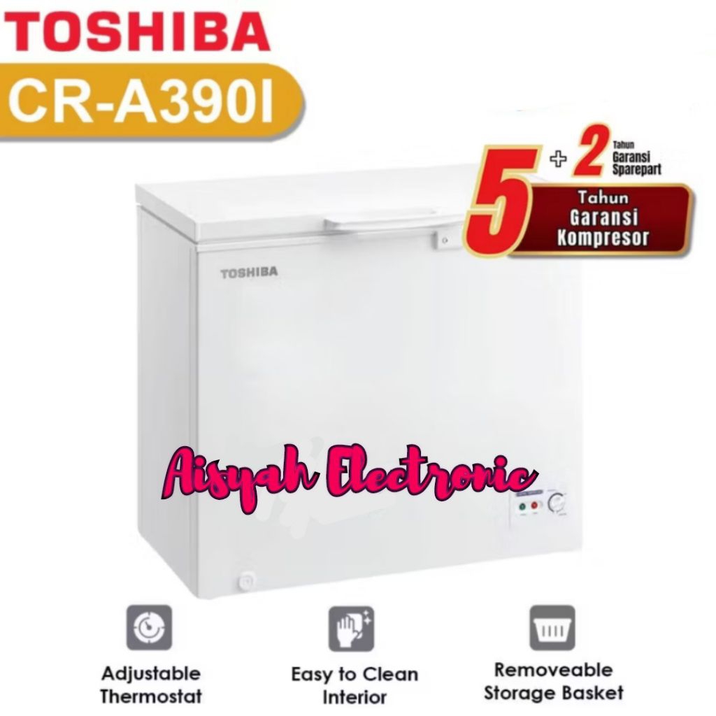 CHEST FREEZER TOSHIBA 300 LITER CR-A390I GARANSI RESMI