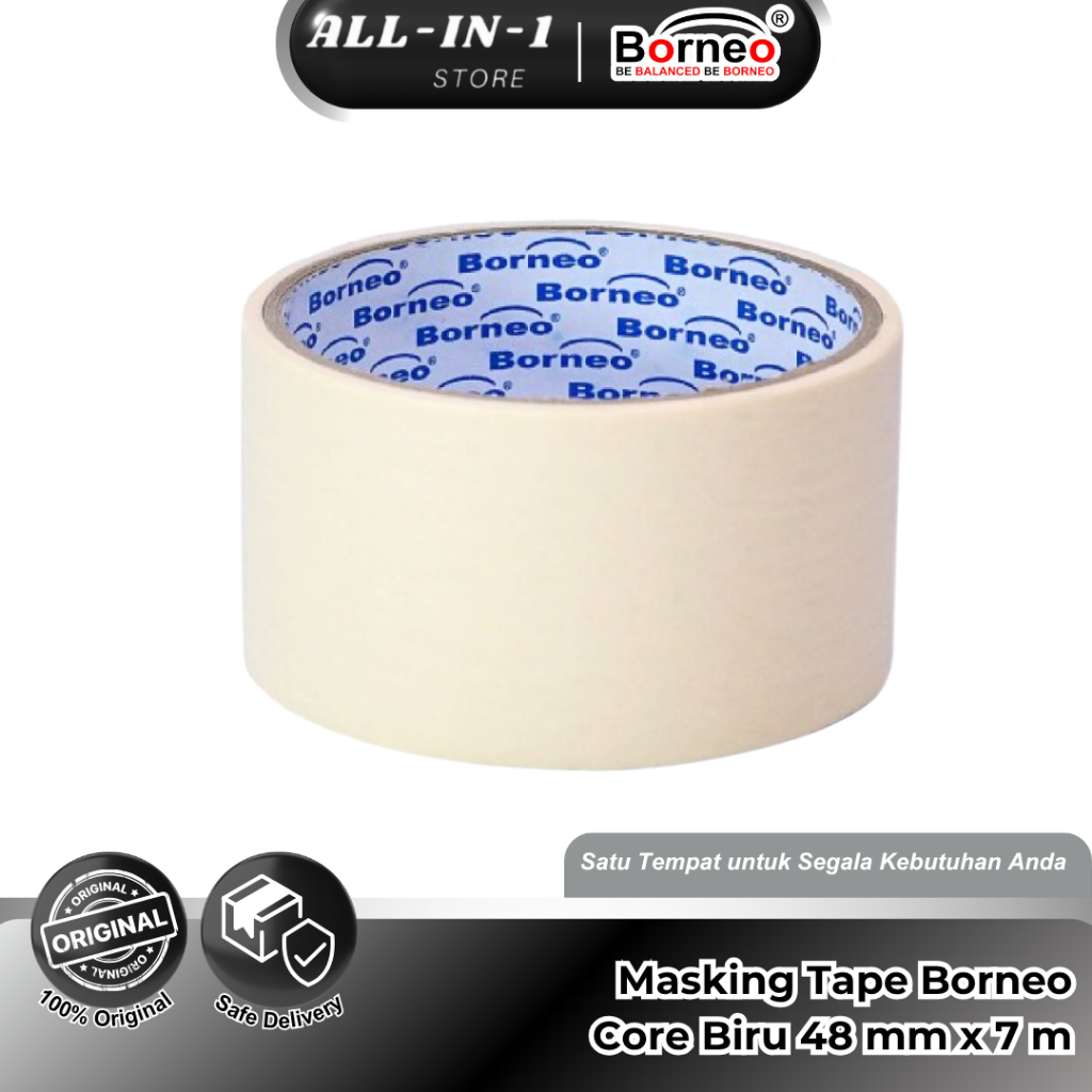 

Borneo Masking Tape / Isolasi Lakban Kertas 2inch/48 mm x 7 m