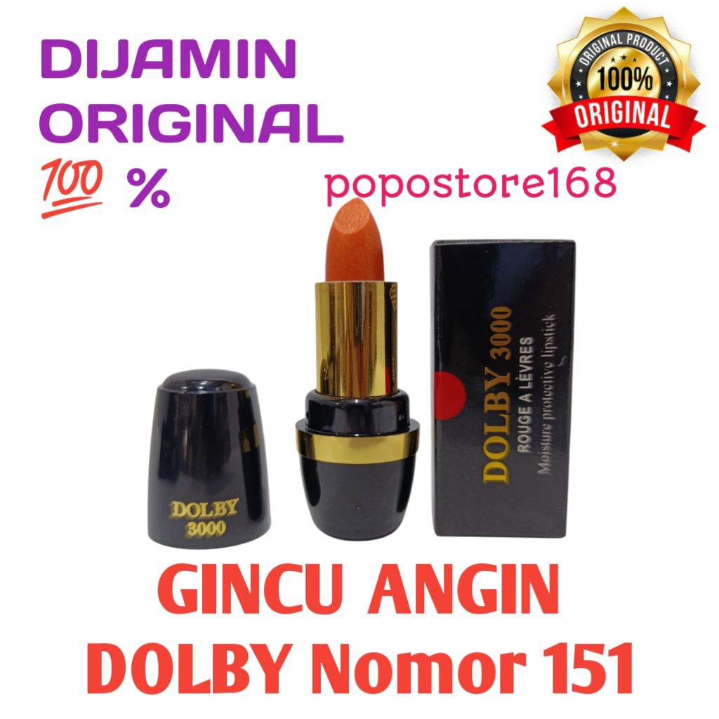 LIPSTICK DOLBY 151 GINCU ANGIN ORIGINAL 3 GRAM/ DOLBY 3000 LIPSTIK ANGIN 151 BERUBAH WARNA ORI BERUB