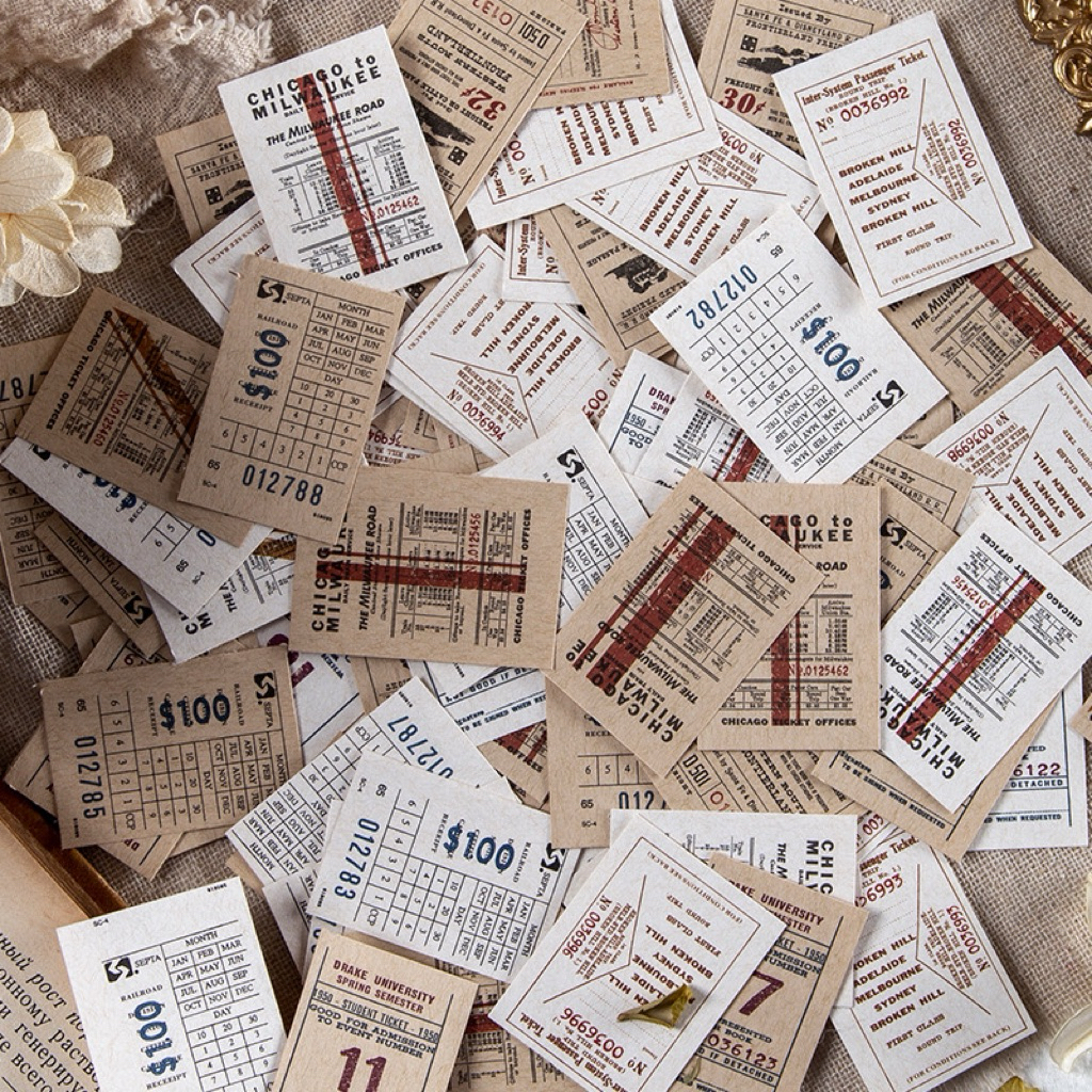 

Kertas Vintage Ticket Journal | 1 TICKET / 1 PCS | Scrapbook DIY Dekorasi Retro Ephemera Paper