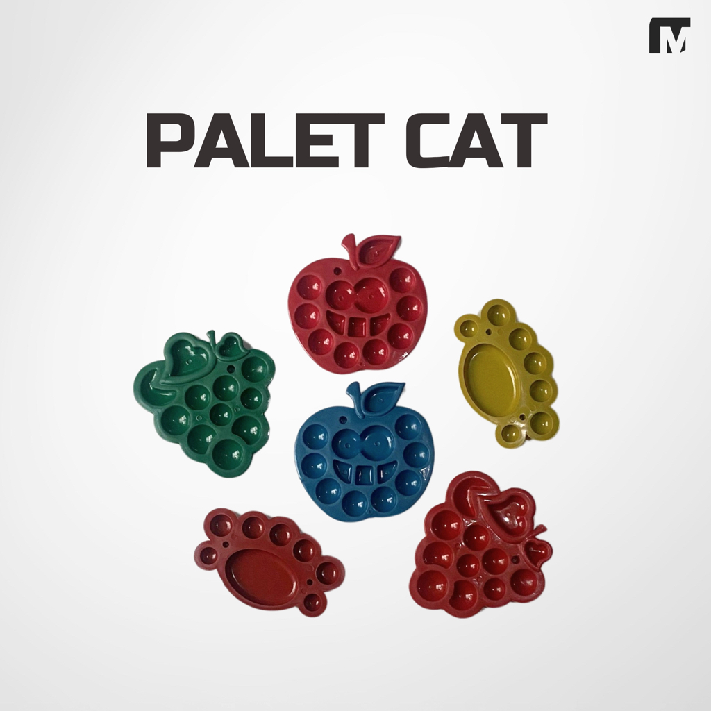 

Palet lukis cat akrilik murah/wadah cat air bentuk apel, anggur, kepiting