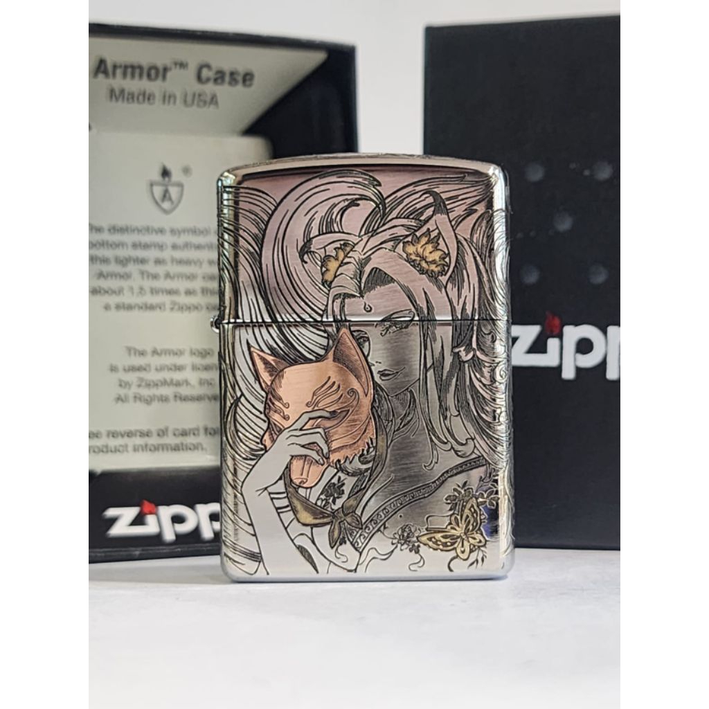 Original Zippo Armor Gumiho Nine Tails Silver and Gold 5 sisi Limited Edition