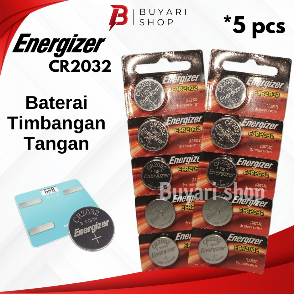 PERLEMBAR Baterai Batre Batrai Batrei CMOS Energizer CR2032 Laptop PC Baterai Timbangan Digital bada