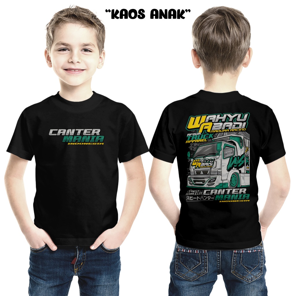 Kaos Anak Motif Truck Wahyu Abadi - Baju Anak Usia 2-14 Tahun - Kaos Truck Oleng - Baju Trukmania In