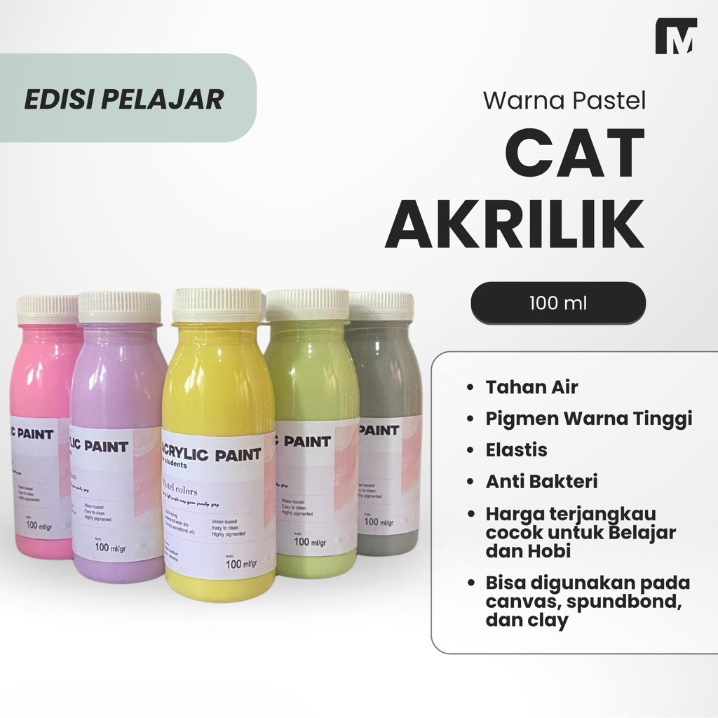

Cat lukis/akrilik 100ml murah warna pastel