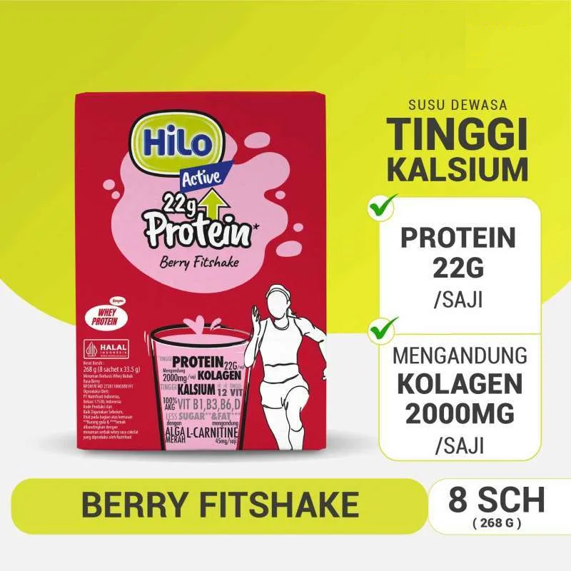 

HiLo Active 22g Protein Berry Fit Shake 268g + Collagen