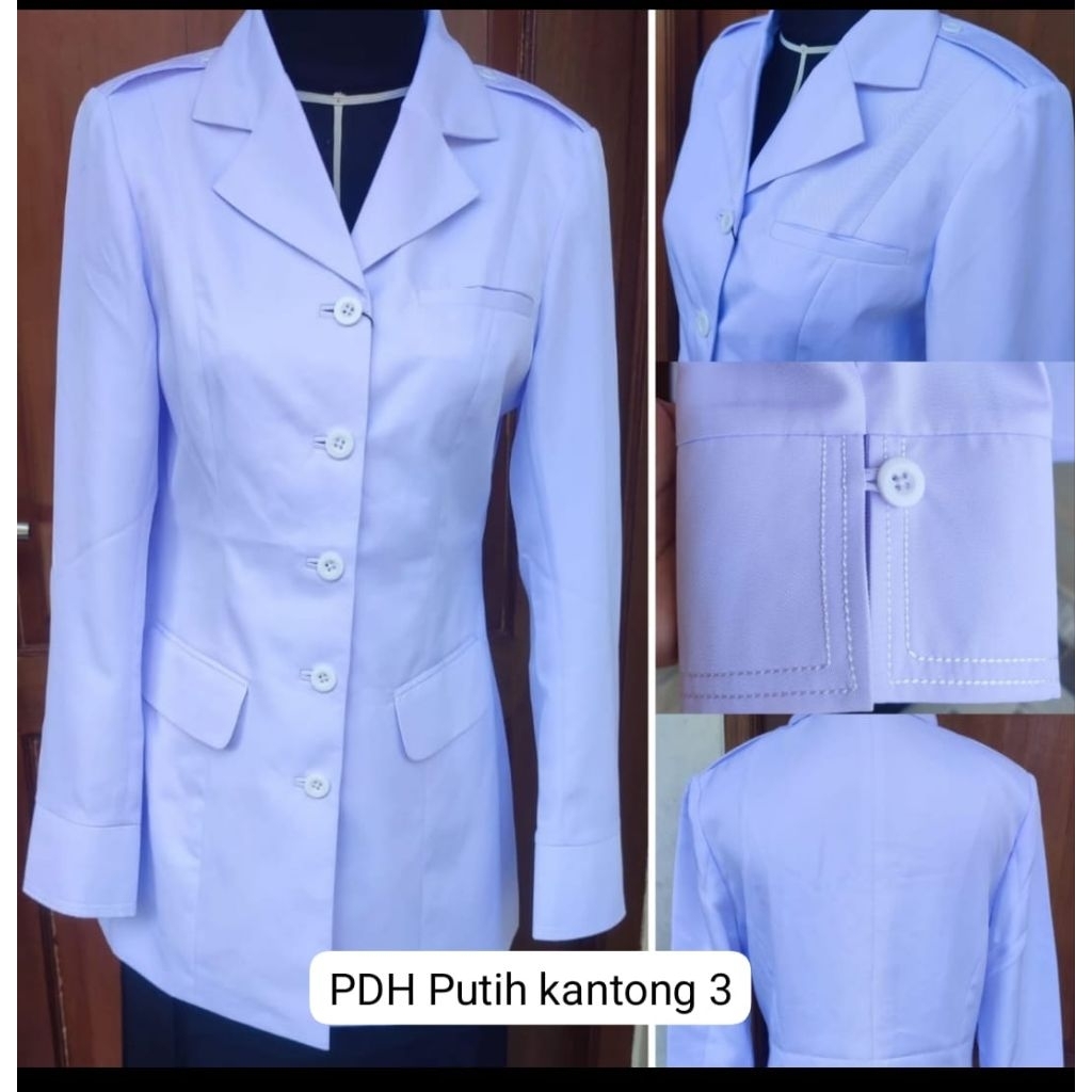 Seragam Pppk Putih Hitam Pns Kantong Bawah Blazer Putih Pns Pppk