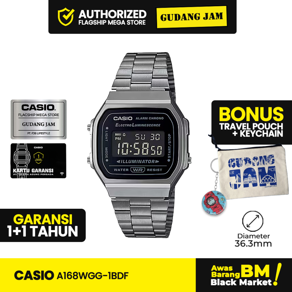 Jam Tangan Casio A168WGG-1BDF A168WGG1BDF A168WGG 1BDF