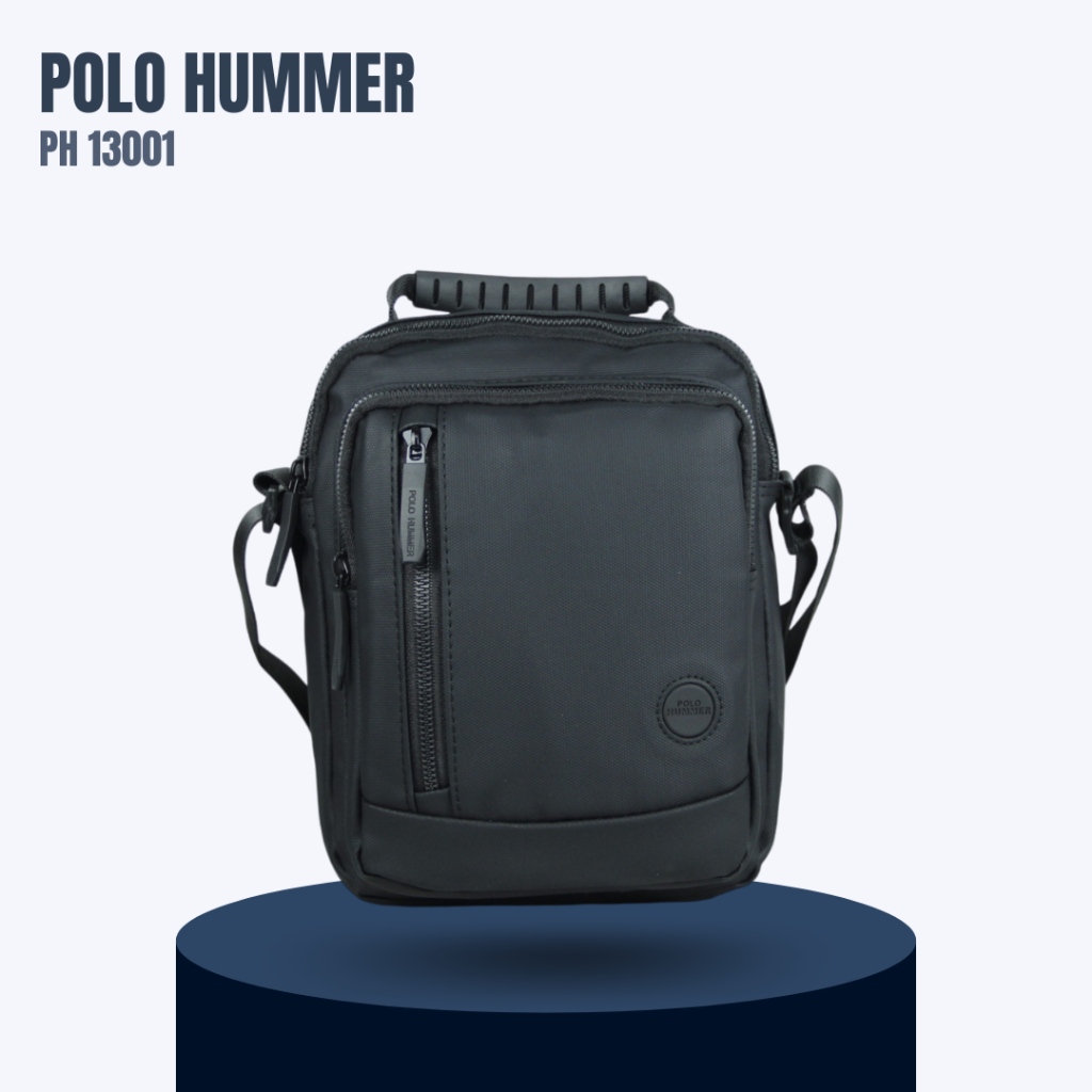 Tas Selempang Pria POLO HUMMER - Tas Bahu Slingbag Hitam