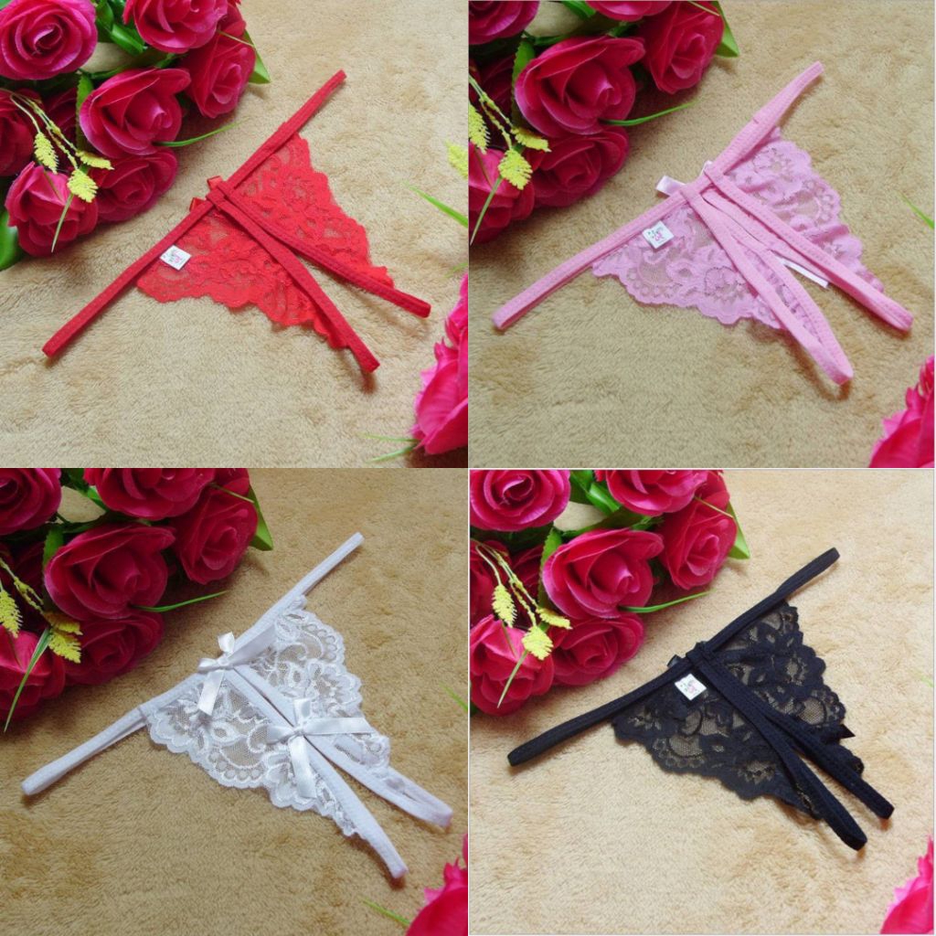 [CD01] Celana Dalam GString Lace Thong Open Crotch Sexy Wanita Crotchless