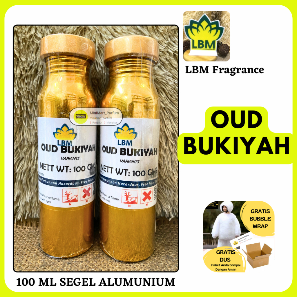 Bibit Parfum OUD BUKIYAH Murni 100 ML SEGEL Alumunium LBM Fragrance - BIBIT PARFUM MURNI OUD BUKIYAH
