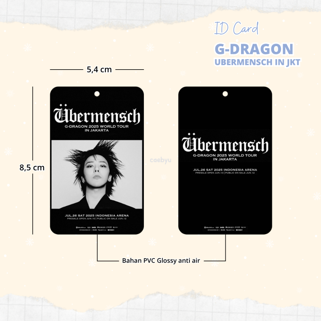 

READY STOCK ID Card G-DRAGON Übermensch in Jakarta Kpop gd gdragon g dragon bigbang big bang vip Konser ubermensch JKT Indonesia INA K-Pop Tali Gantungan HP PC ID Card Cahol Card Holder