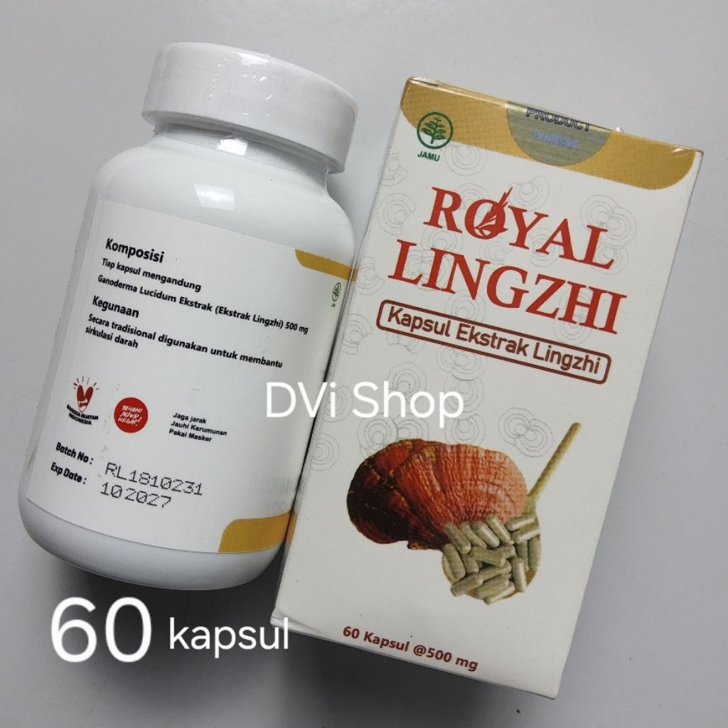 Royal Lingzhi isi 60 Kapsul Ekstrak Lingzhi terdaftar BPOM