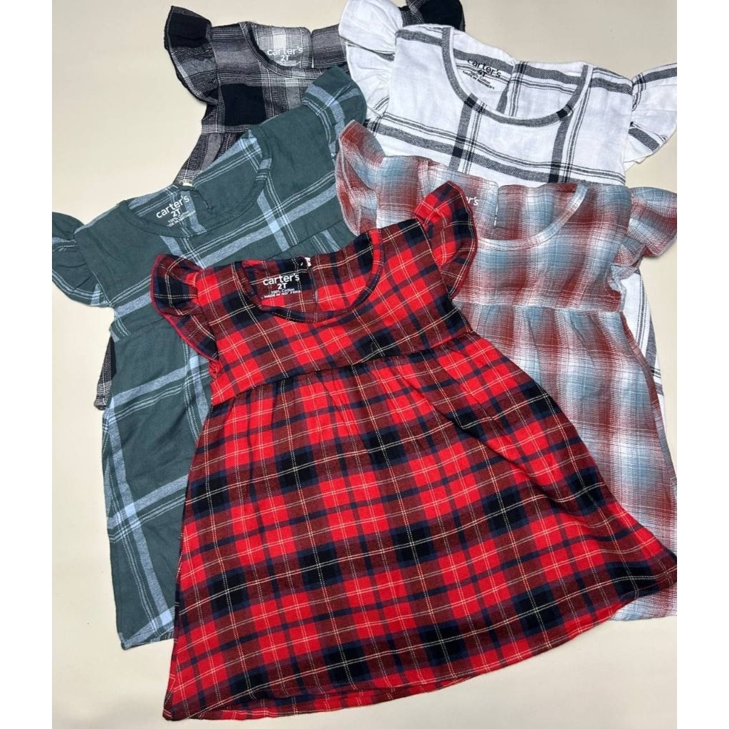 LITTLE STORE VIYALA - BAJU DRESS CARTER'S CEWE|BEST SELLER|BAJU DRESS KOTAK-KOTAK TERMURAH|BAJU ANAK