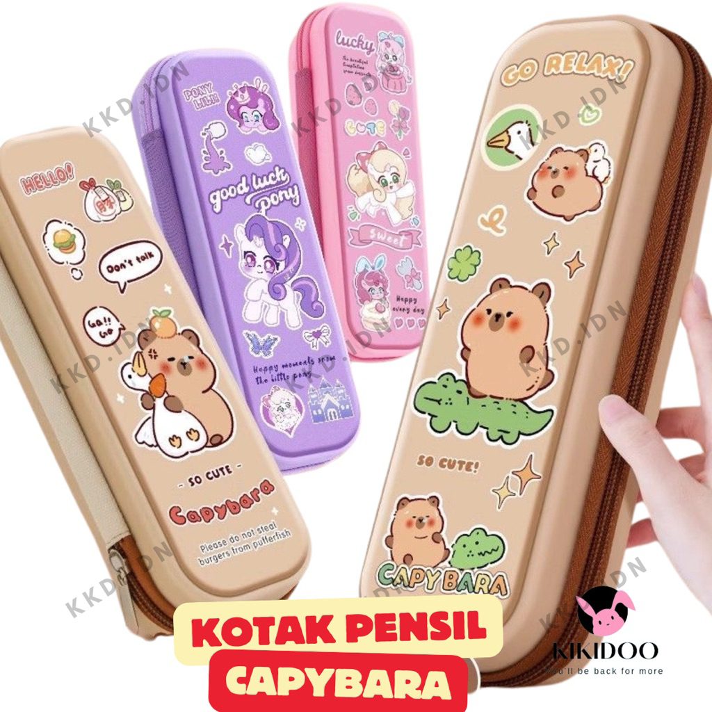 

KKD Kotak Pensil Waterproof Motif Viral 2025 Capybara Hard Case Kapasitas Besar & Anti Air
