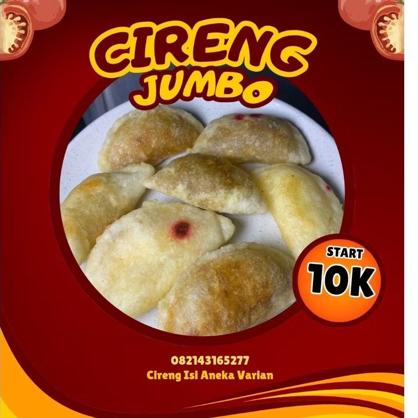 

Cireng jumbo uk 15cm isian full (isi 3pcs)
