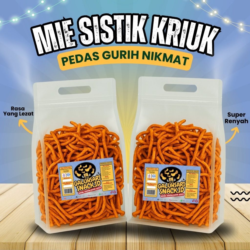 

Keripik Sistik Bawang Pedas Gurih Sultan Kiloan Super Renyah Nikmat Tanpa Bahan Pengawet Anti Alot