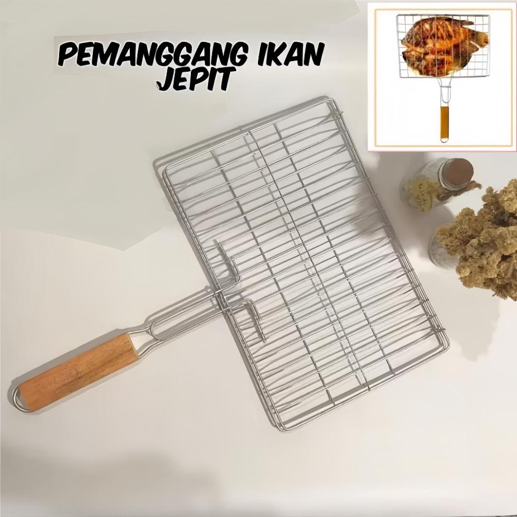 ALAT PANGGANG JEPIT IKAN BBQ UKURAN BESAR - PANGGANGAN JEPIT STAINLESS
