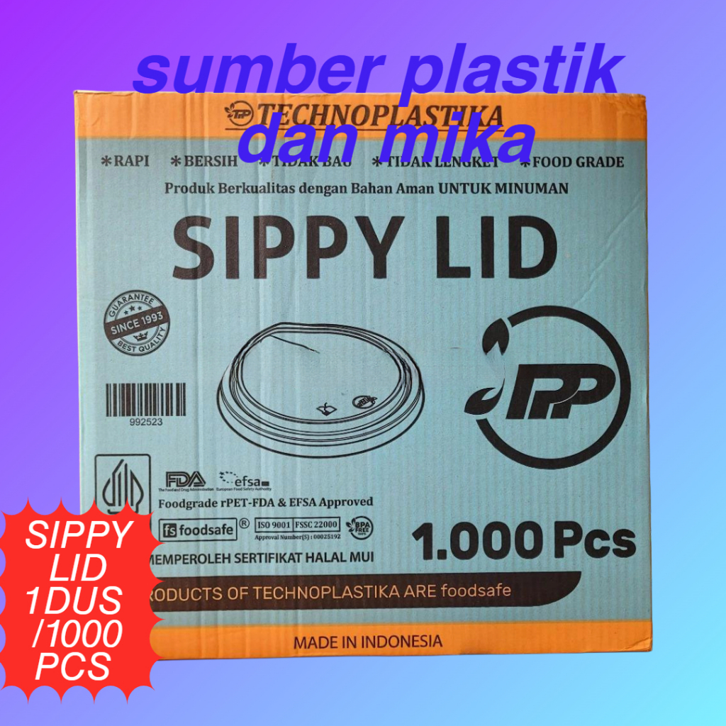 [ 1KARTON 1000PCS ] SIPPY LID | LID SIPPY PET FOODGRADE - LID STRAWLESS ( PENUTUP GELAS PLASTIK )
