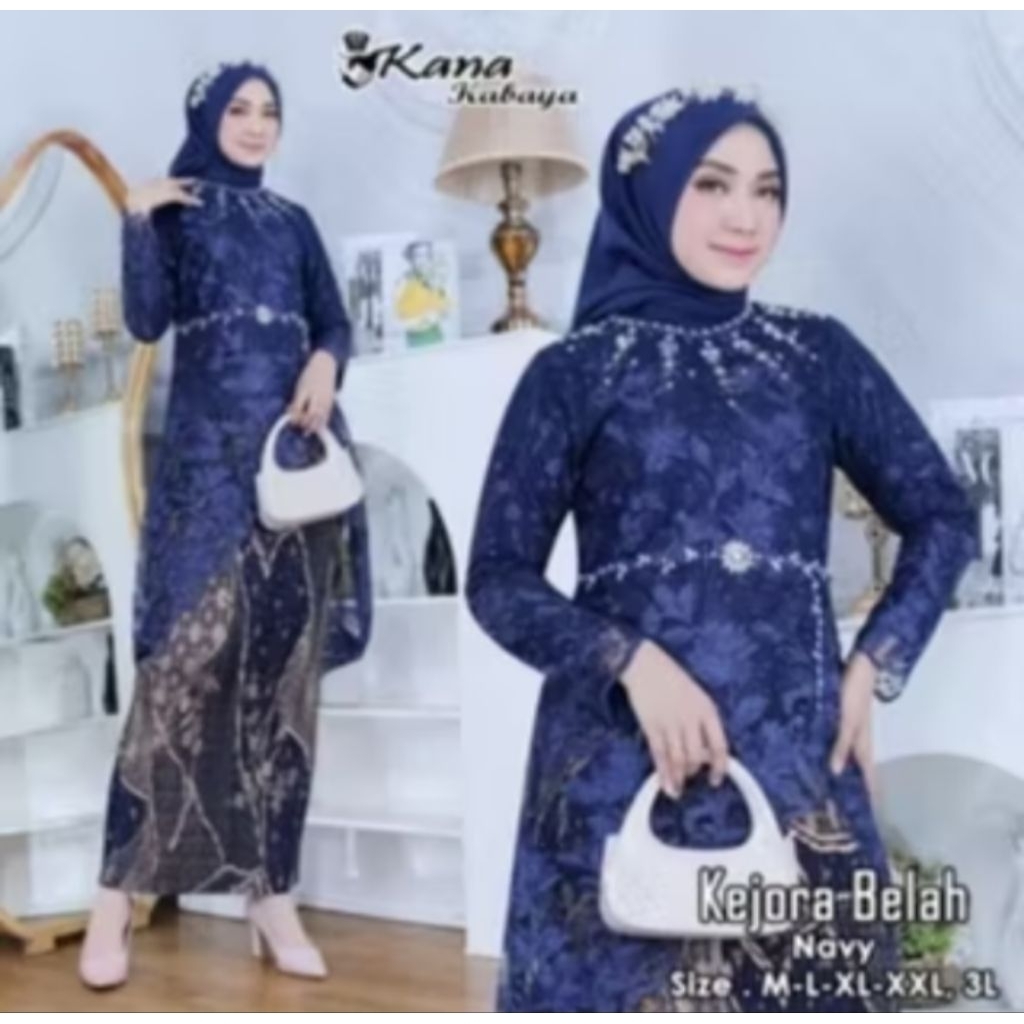 Setelan Tunik Brukat Payet Set Rok Plisket Batik Baju Kondangan Modern