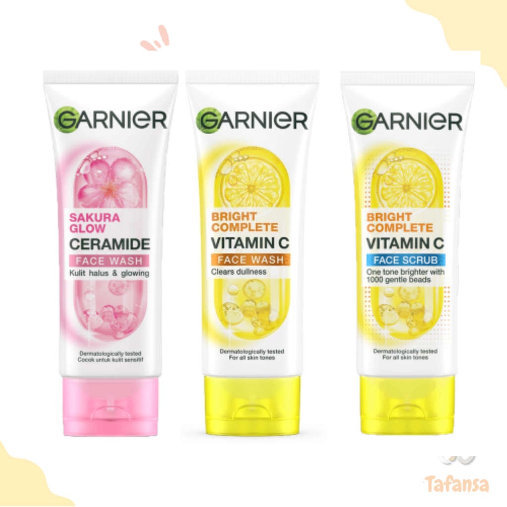 Sabun Muka Garnier 100ml Bright Vit C Pure Active Sakura Anti Acne