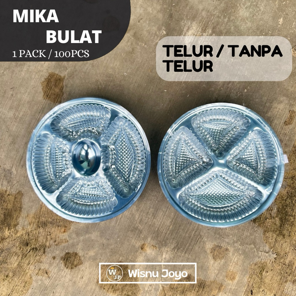 Mika Plastik Nasi Bulat Telur isi 100lbr / Mika Plastik Bulat Hajatan / Tray Nasi Bulat Plastiki