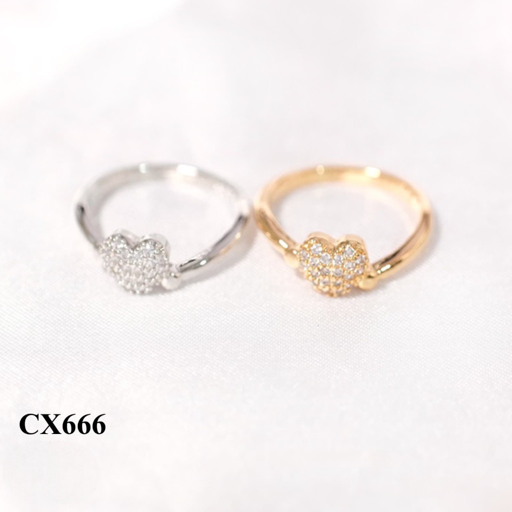 Cincin Xuping Kasual Gold Dan Silver Aksesoris Wanita Bulatan 3 Cantik CX666