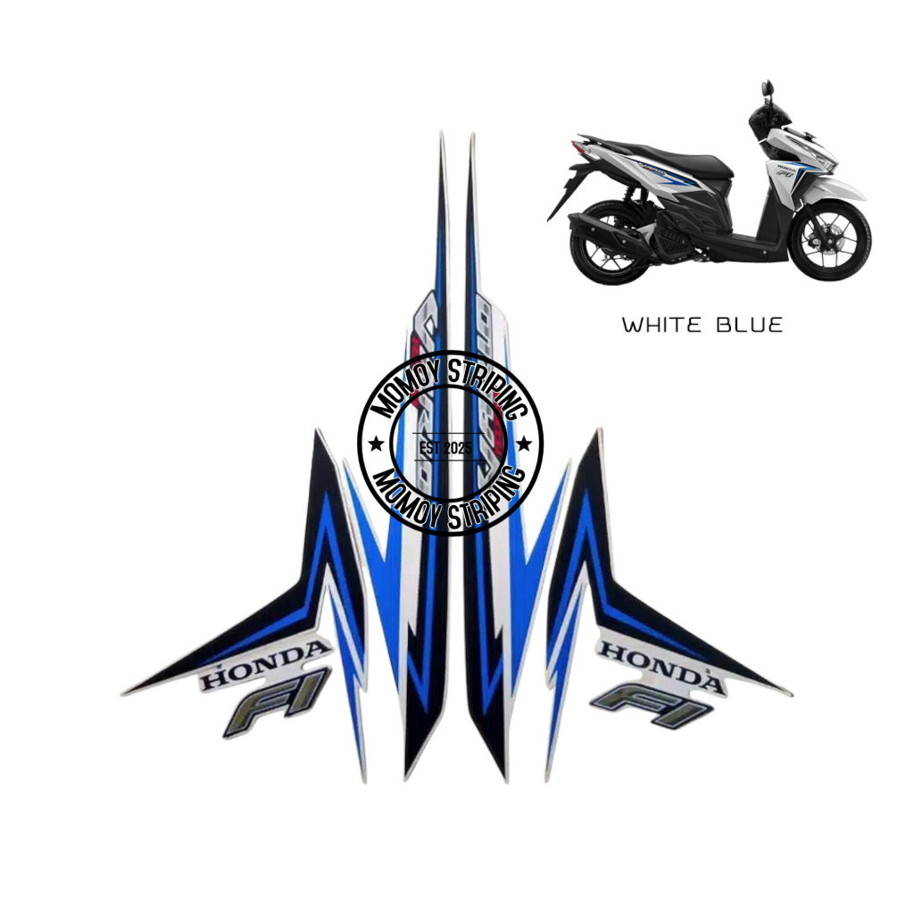STIKER STRIPING VARIO TECHNO 125 2016 PUTIH BIRU