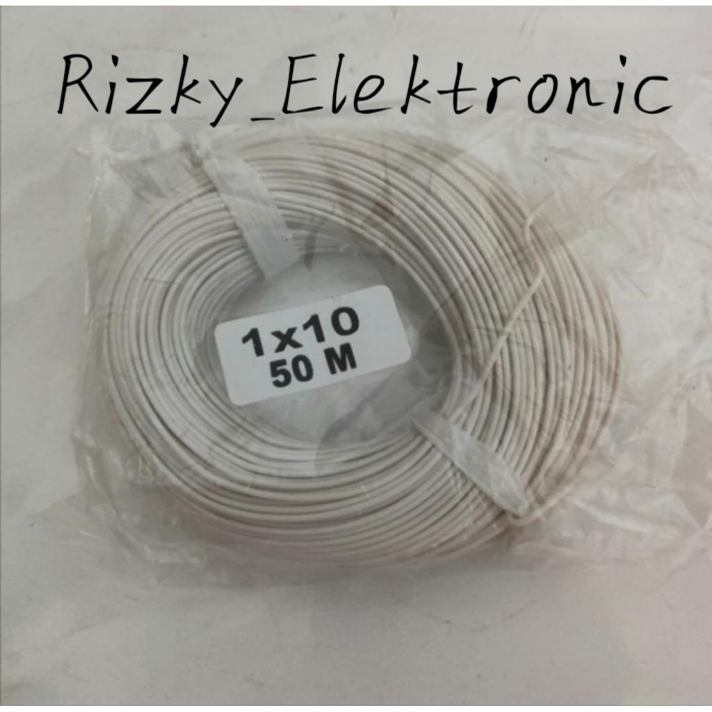 kabel serabut kecil 1x10 50m putih