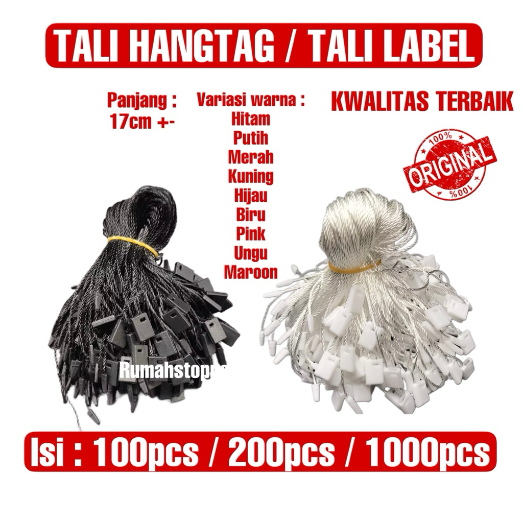 

Tali hangtag / tali gantungan label / tali labeling baju (100pcs&1000pcs)