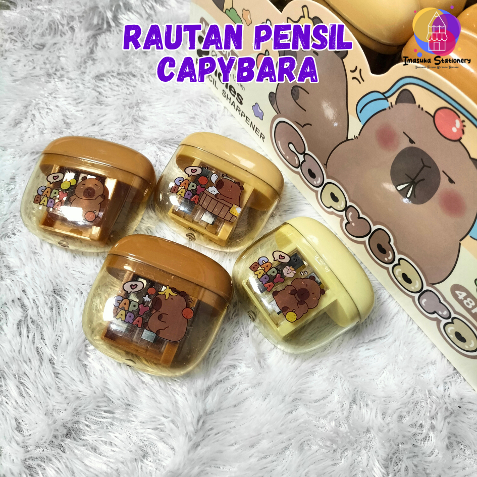 

Rautan Pensil Karakter Lucu Capybara / Capybara Pencil Sharpener / Rautan Pensil 2 Lubang Motif Capybara Imasuka Stationery