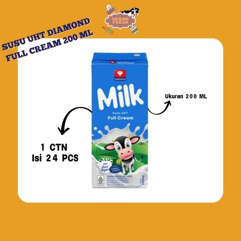 

SUSU UHT DIAMOND FULL CREAM 200ML (1 CTN 24 PCS) - Cabang Bandung