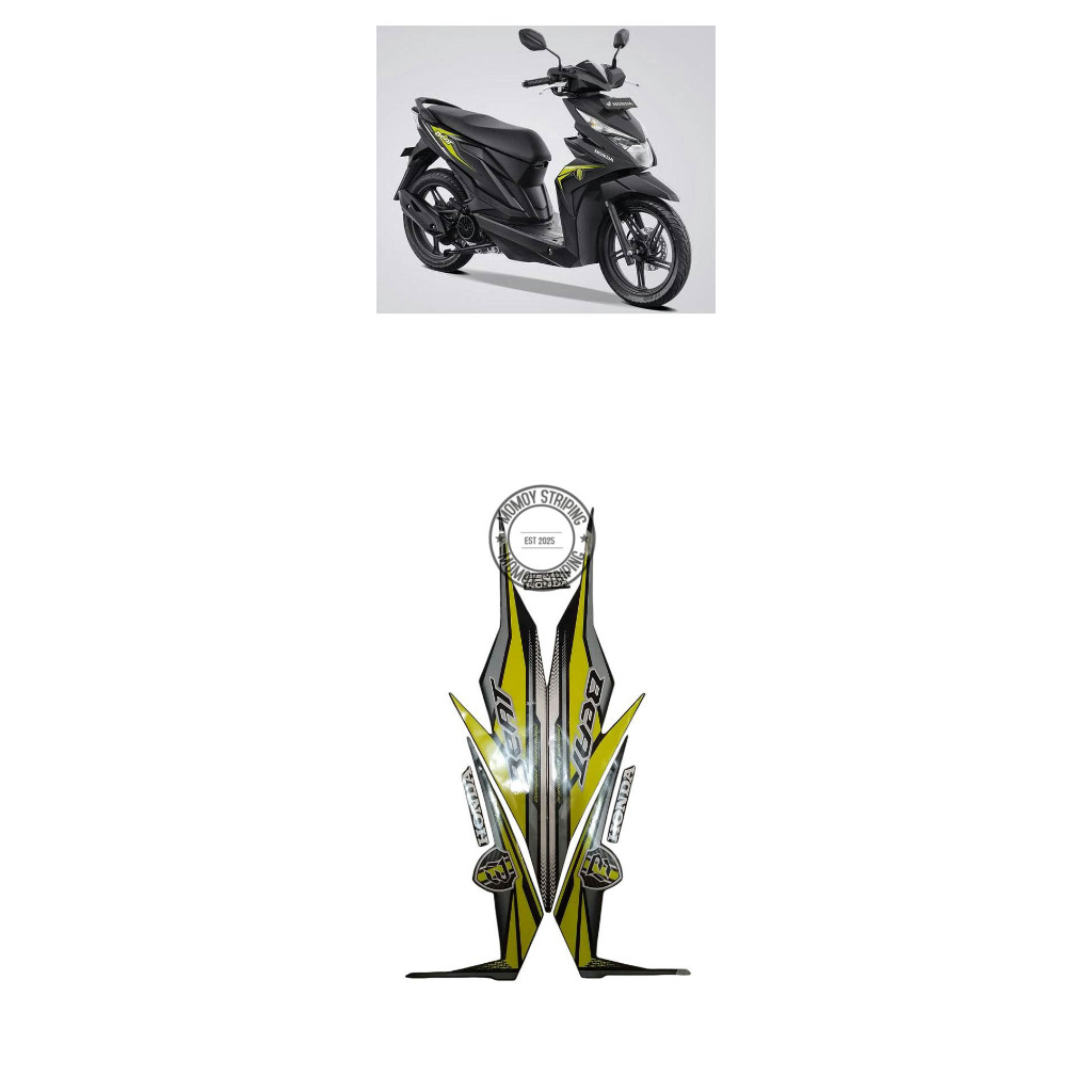 STIKER STRIPING BEAT FI 2019 HITAM HIJAU