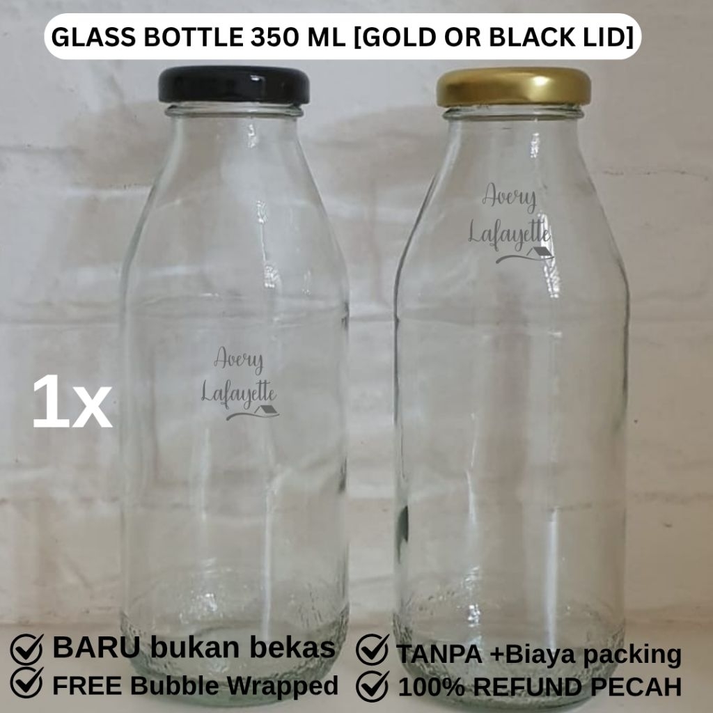 Botol Kaca/Botol Jus/Botol Kaca Lonjong/Botol Madu/Botol Herbal/Botol Jamu (350 ml)