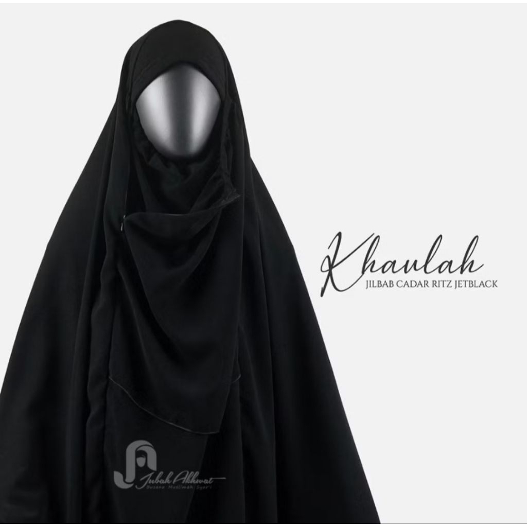 Preloved Jilbab Cadar Rits by Jubah Akhwat bahan jetblack madina