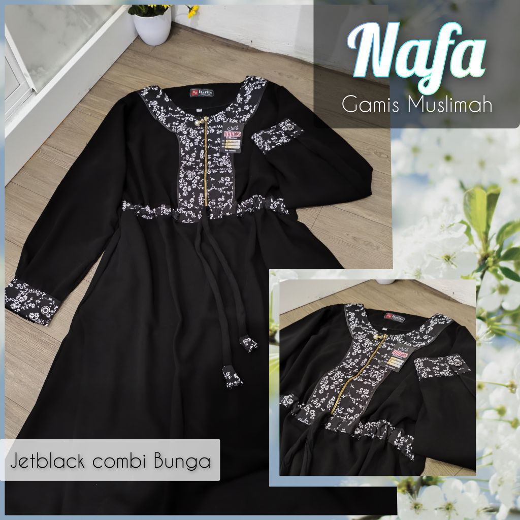 Gamis Nafa Jetblack premium By.Harits Collection