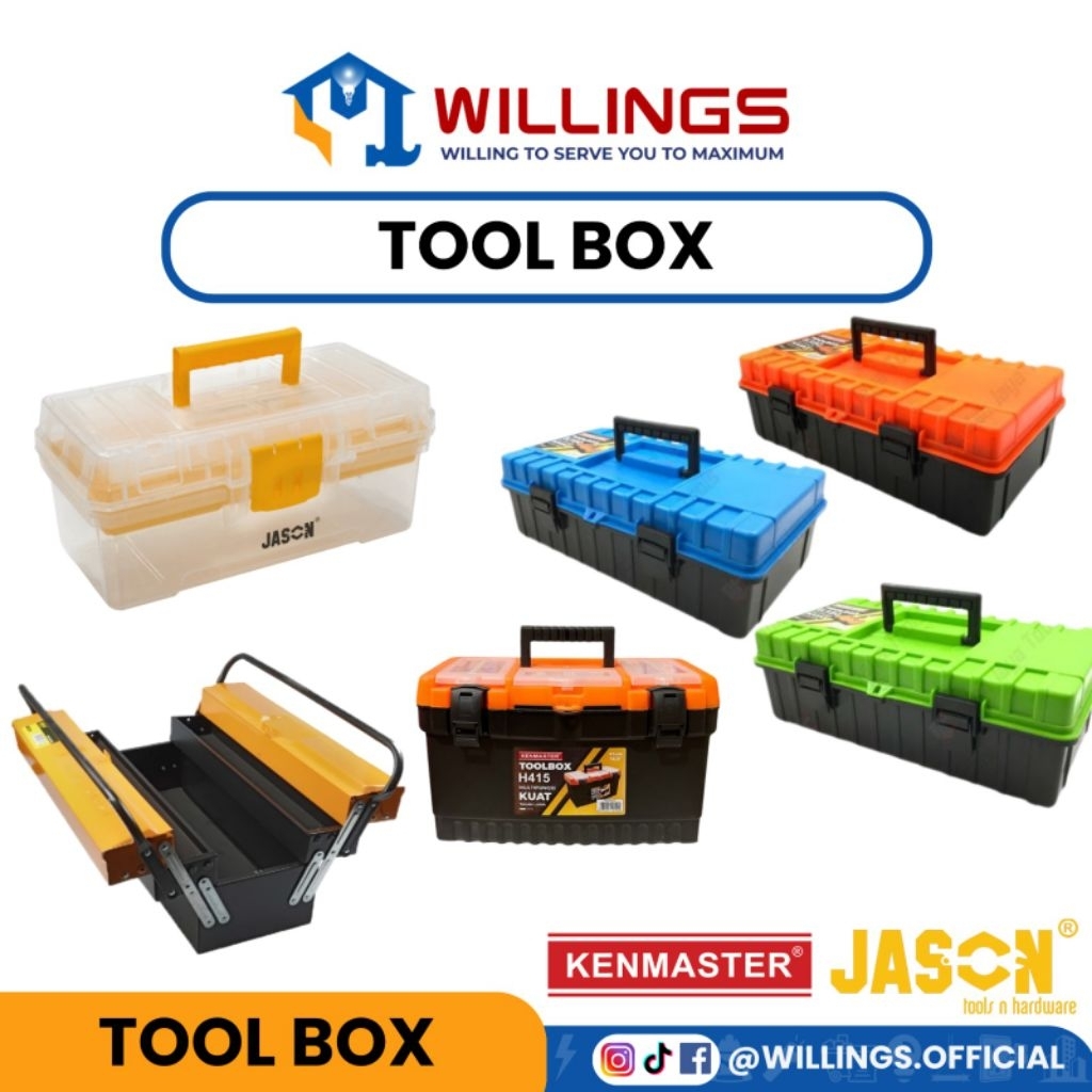 WILLINGS - JASON / KENMASTER TOOL BOX / BOX PENYIMPANAN ALAT TRANSPARAN / 2 SUSUN / 3 SUSUN