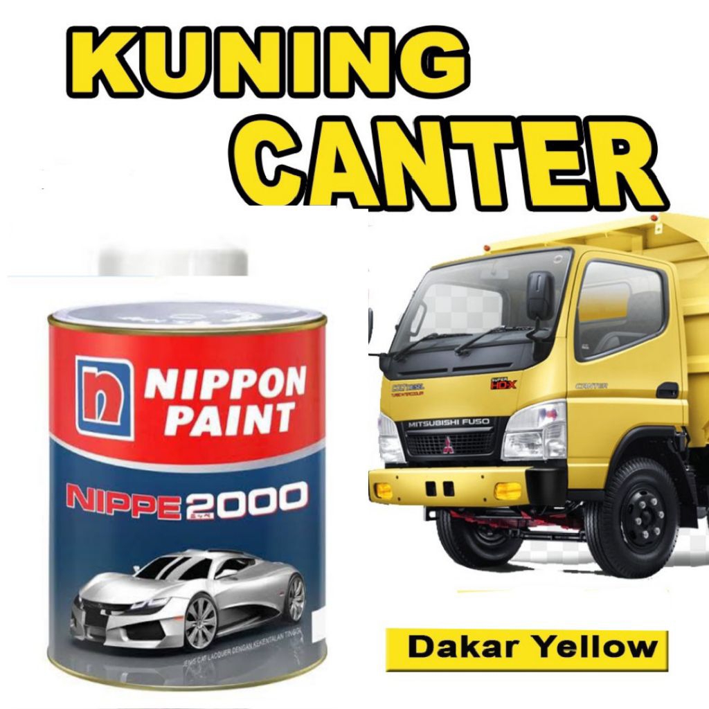 Cat Kuning Canter Fuso Truk Nippe NP 444 Dakar Yellow Mit Cat Kayu Mobil Besi Tembok